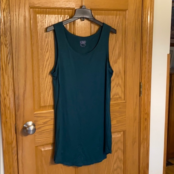 Dark teal long tank top by Logo